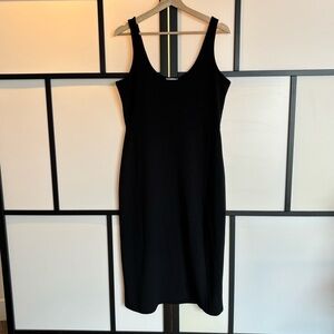 Open Edit midi black dress w/slit. Size Large